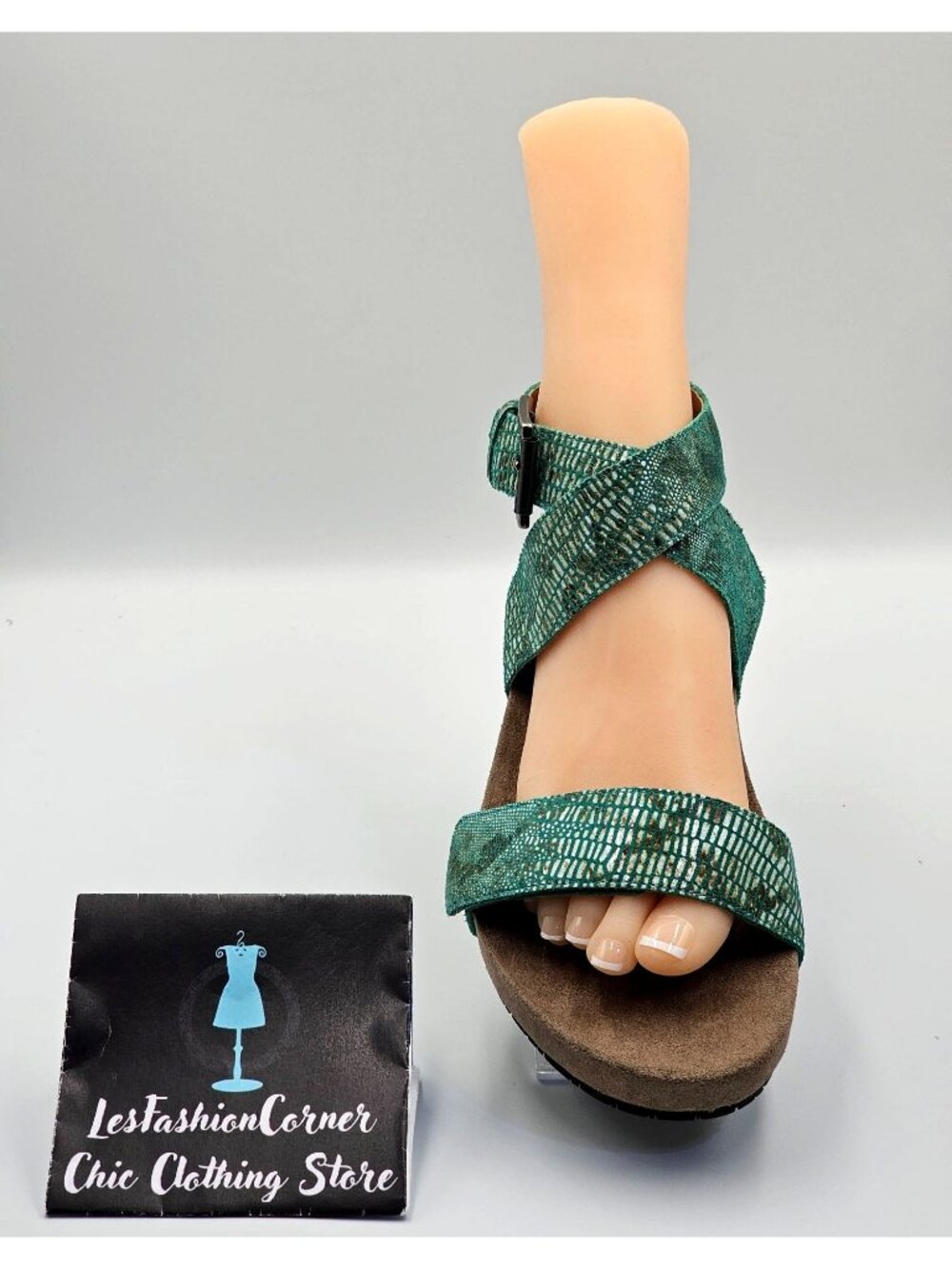 NWOB Revitalign Women's Green Lizard Swell Comfort Strap Sandal Sz 10 2461 - Picture 14 of 16